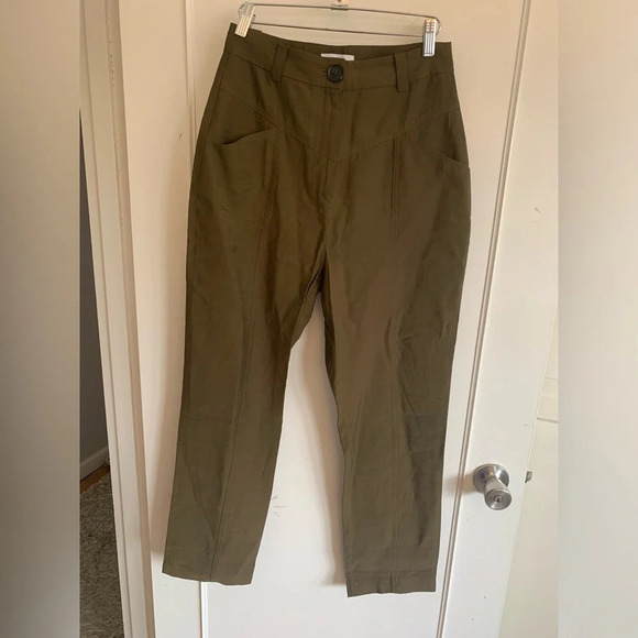Suncoo Paris high rise lightweight pants. Army green size small, casual - Picture 1 of 9
